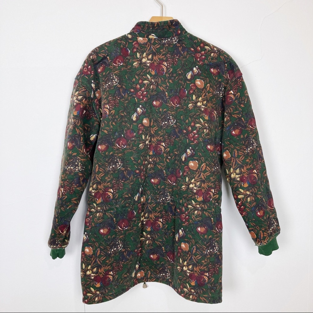Vintage Green Floral Zip Front Coat - Picture 2 of 11